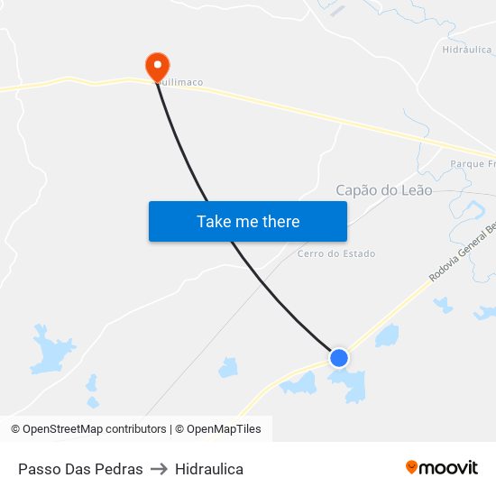 Passo Das Pedras to Hidraulica map