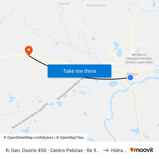 R. Gen. Osório 450 - Centro Pelotas - Rs 96020-000 Brasil to Hidraulica map