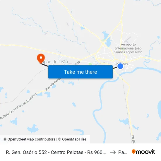 R. Gen. Osório 552 - Centro Pelotas - Rs 96020-000 Brasil to Pavão map