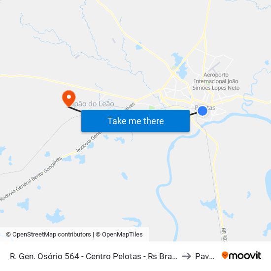 R. Gen. Osório 564 - Centro Pelotas - Rs Brasil to Pavão map