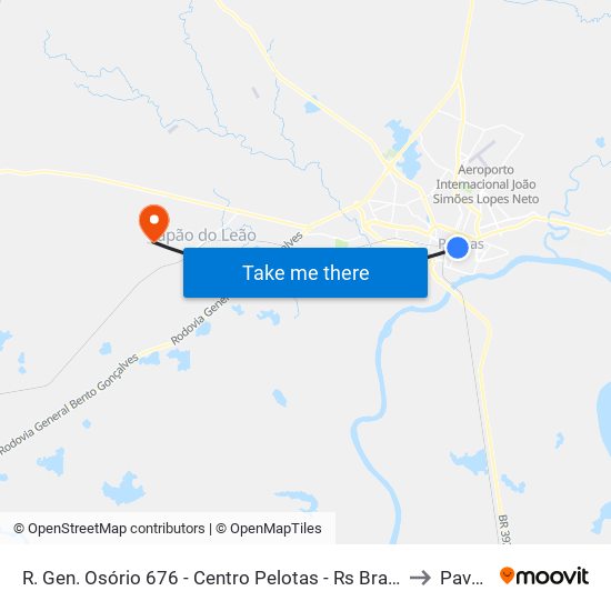 R. Gen. Osório 676 - Centro Pelotas - Rs Brasil to Pavão map