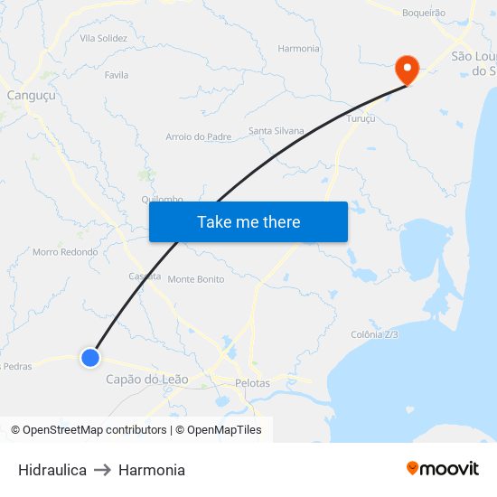 Hidraulica to Harmonia map