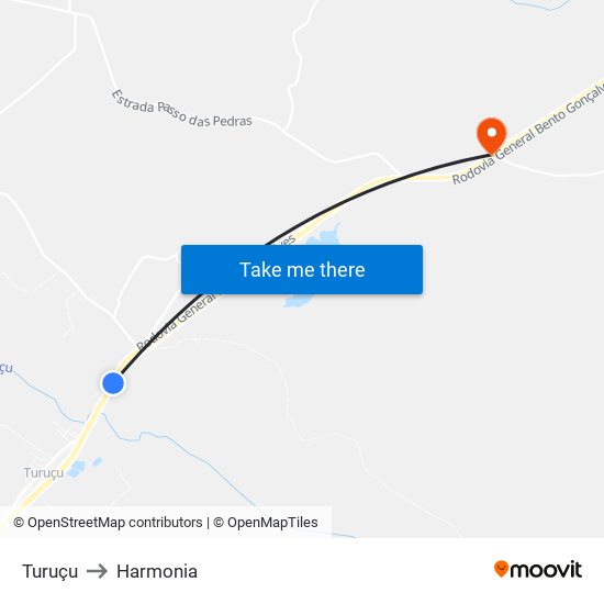 Turuçu to Harmonia map