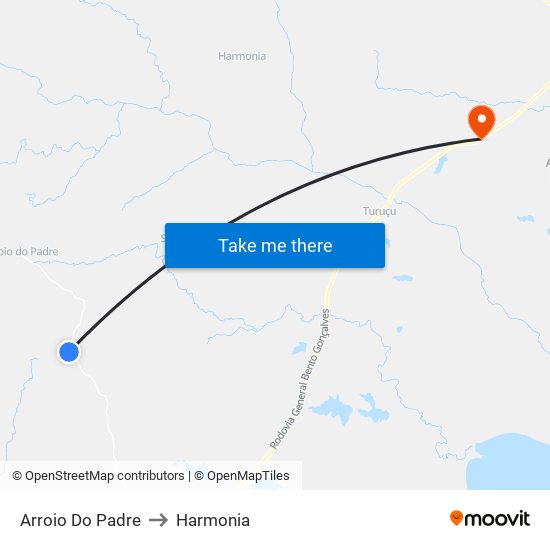 Arroio Do Padre to Harmonia map