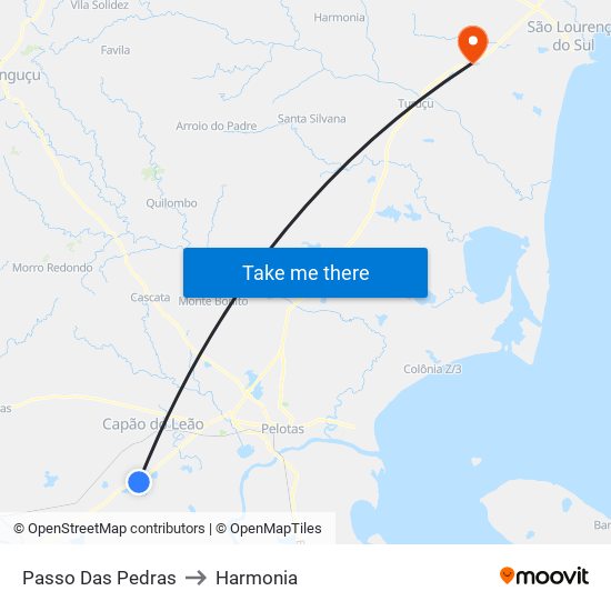 Passo Das Pedras to Harmonia map