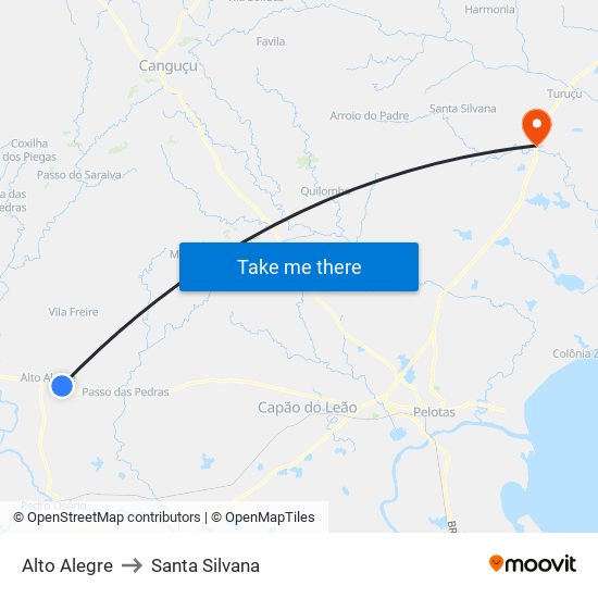 Alto Alegre to Santa Silvana map