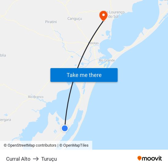 Curral Alto to Turuçu map