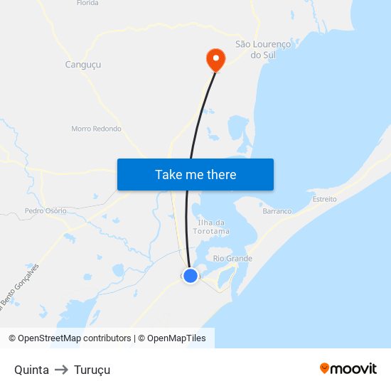 Quinta to Turuçu map