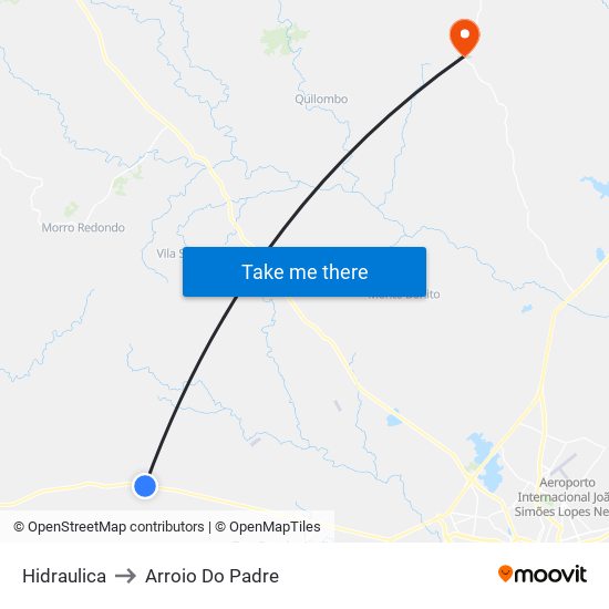 Hidraulica to Arroio Do Padre map