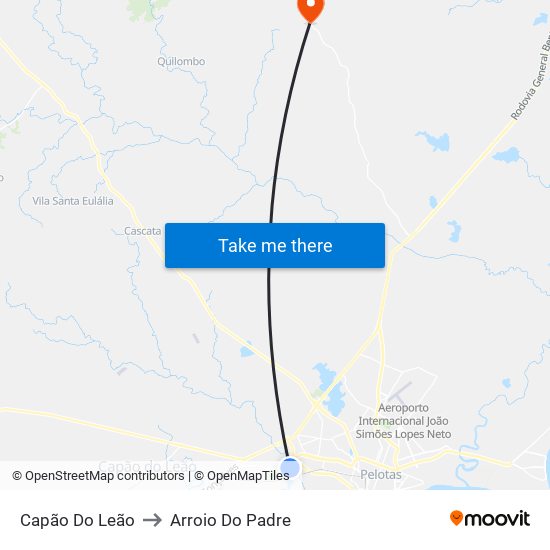 Capão Do Leão to Arroio Do Padre map