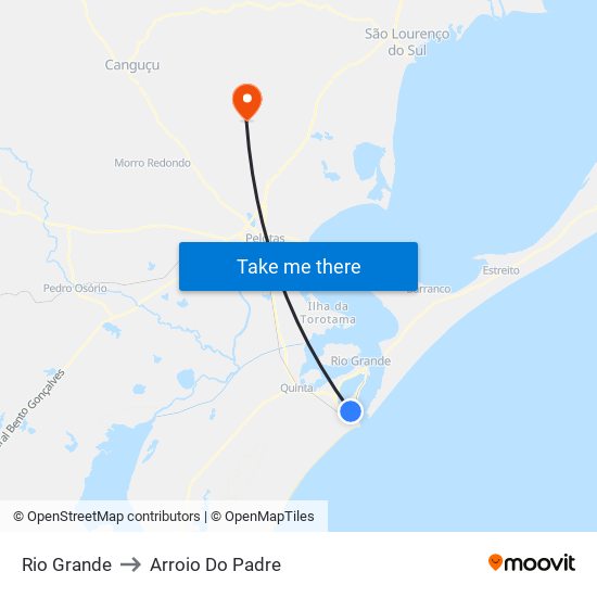 Rio Grande to Arroio Do Padre map