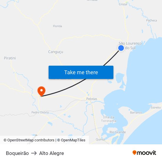 Boqueirão to Alto Alegre map
