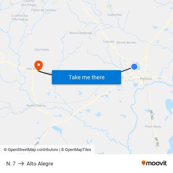 N. 7 to Alto Alegre map
