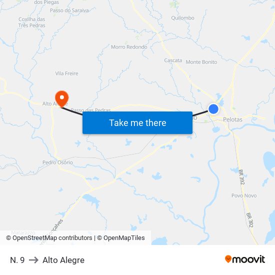 N. 9 to Alto Alegre map