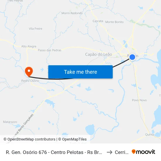 R. Gen. Osório 676 - Centro Pelotas - Rs Brasil to Cerrito map
