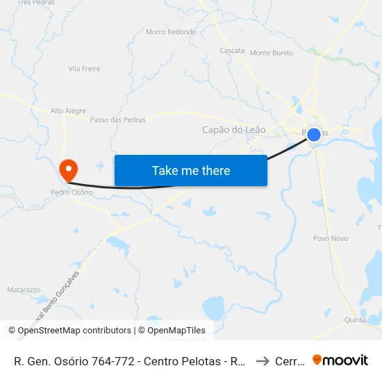 R. Gen. Osório 764-772 - Centro Pelotas - Rs Brasil to Cerrito map