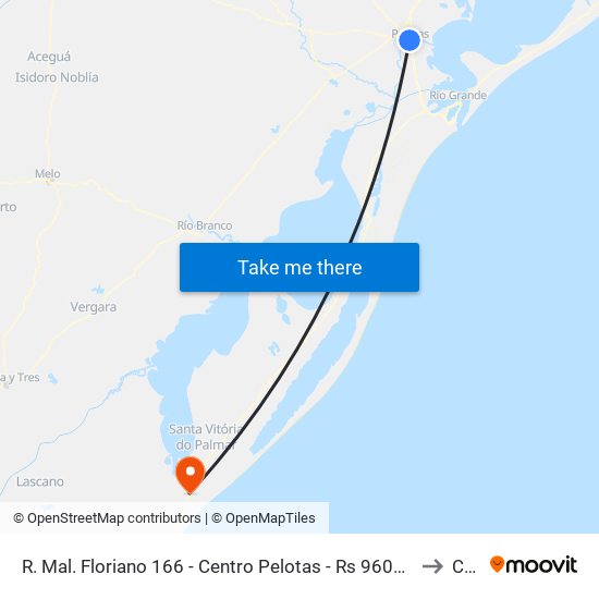 R. Mal. Floriano 166 - Centro Pelotas - Rs 96015-440 Brasil to Chuí map
