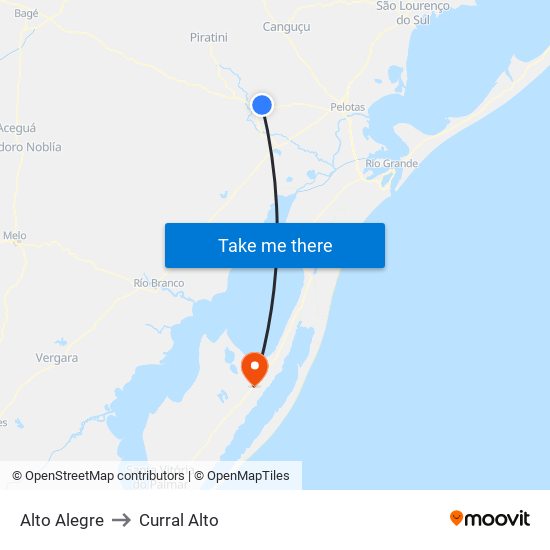 Alto Alegre to Curral Alto map