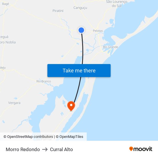 Morro Redondo to Curral Alto map