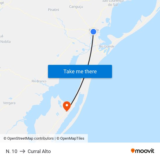 N. 10 to Curral Alto map