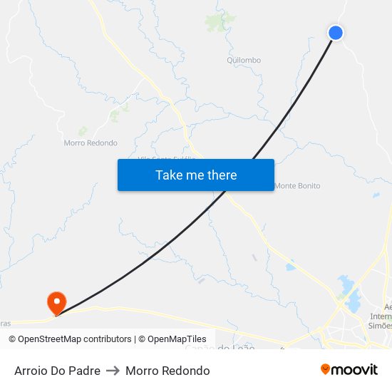 Arroio Do Padre to Morro Redondo map