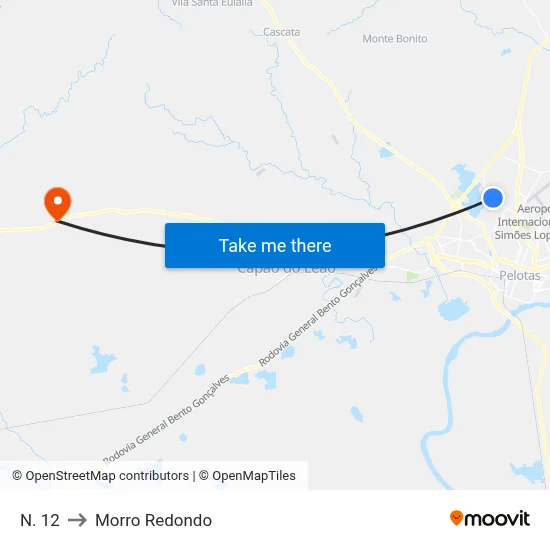 N. 12 to Morro Redondo map