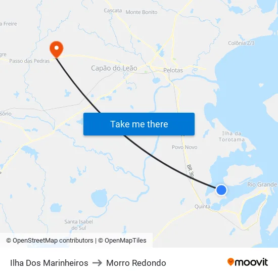 Ilha Dos Marinheiros to Morro Redondo map