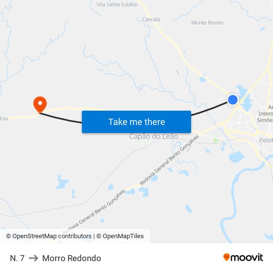 N. 7 to Morro Redondo map