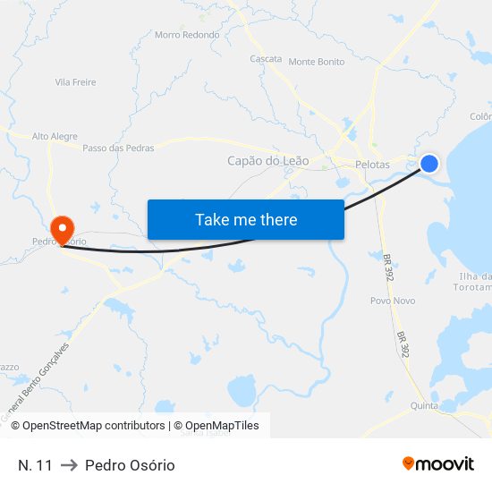 N. 11 to Pedro Osório map