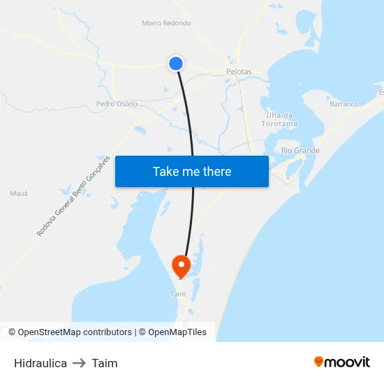 Hidraulica to Taim map