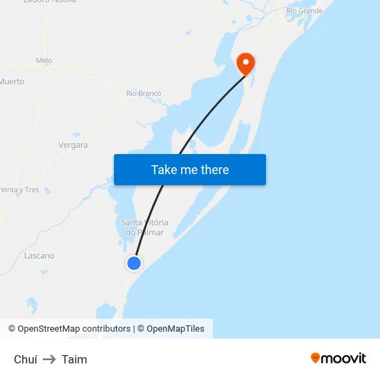 Chuí to Taim map