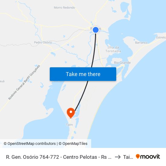 R. Gen. Osório 764-772 - Centro Pelotas - Rs Brasil to Taim map