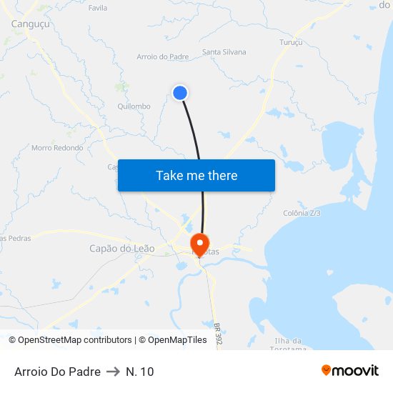 Arroio Do Padre to N. 10 map