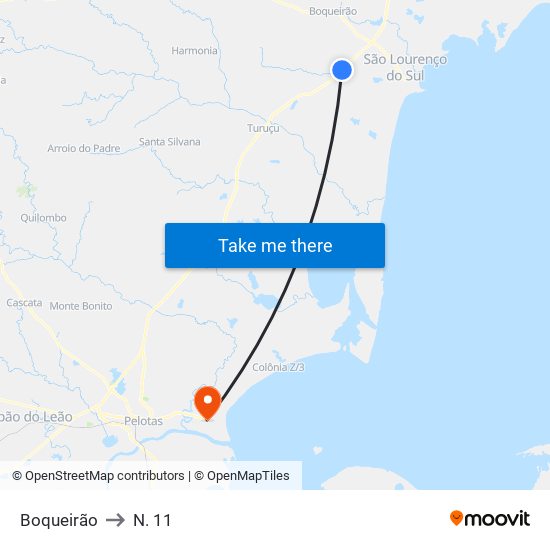 Boqueirão to N. 11 map