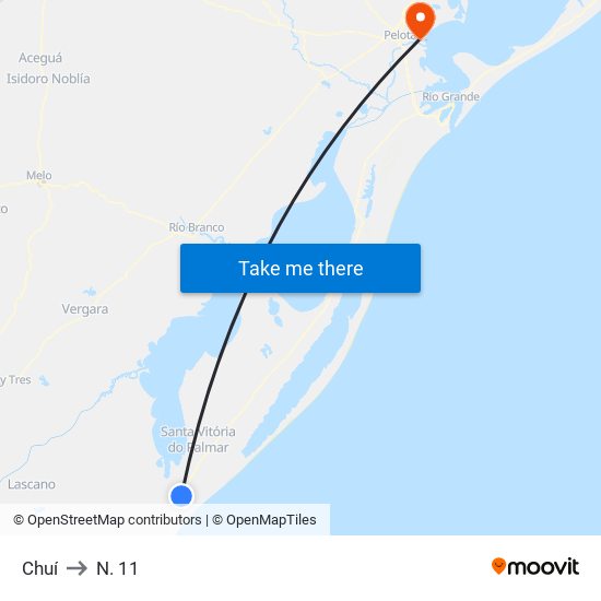 Chuí to N. 11 map