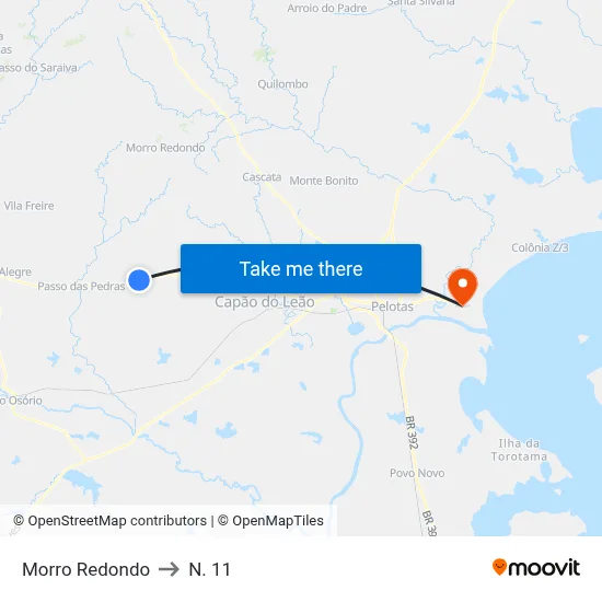 Morro Redondo to N. 11 map