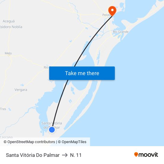 Santa Vitória Do Palmar to N. 11 map