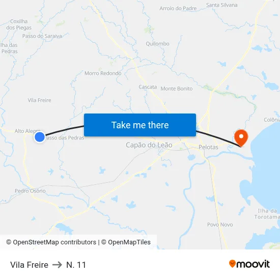 Vila Freire to N. 11 map