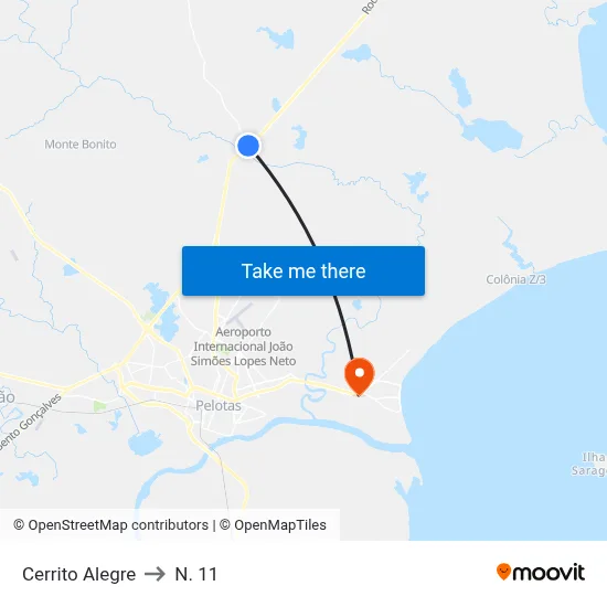 Cerrito Alegre to N. 11 map