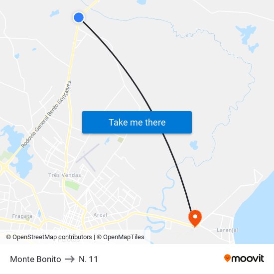 Monte Bonito to N. 11 map