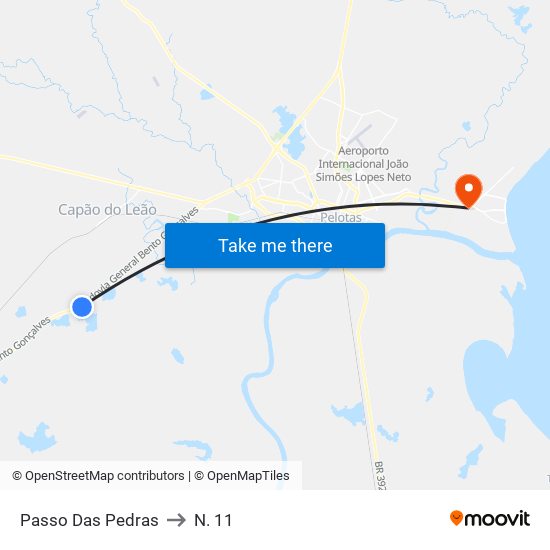 Passo Das Pedras to N. 11 map