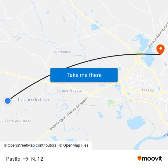 Pavão to N. 12 map