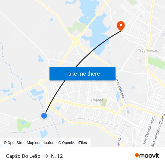 Capão Do Leão to N. 12 map
