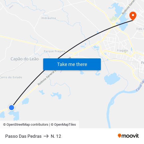 Passo Das Pedras to N. 12 map