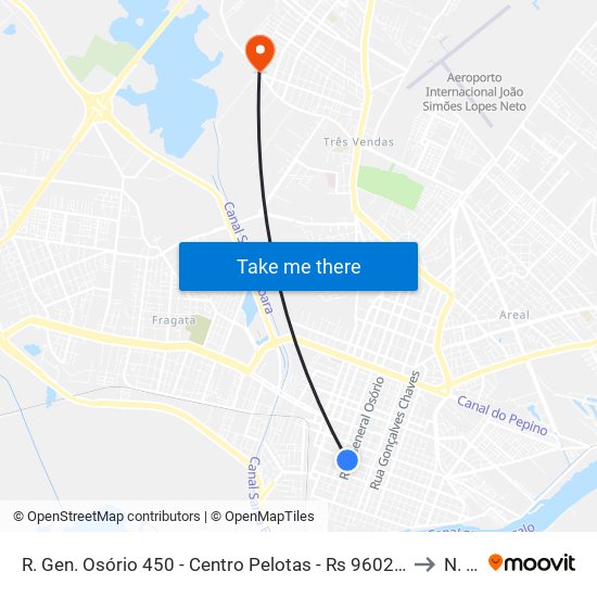 R. Gen. Osório 450 - Centro Pelotas - Rs 96020-000 Brasil to N. 12 map