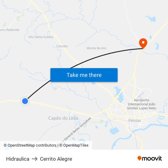 Hidraulica to Cerrito Alegre map