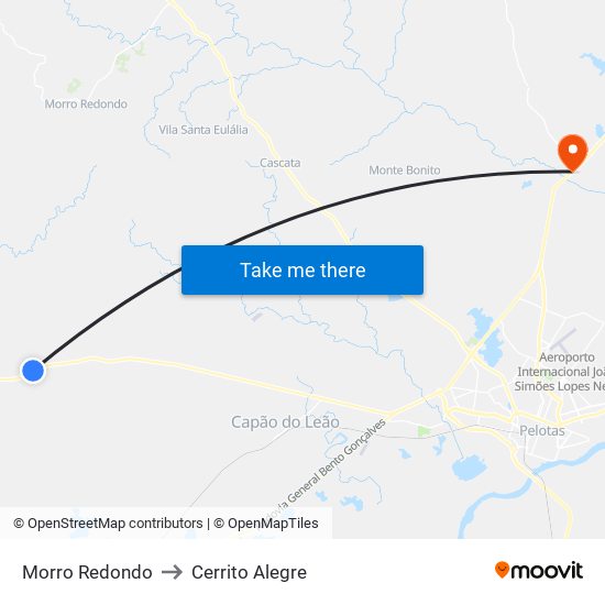 Morro Redondo to Cerrito Alegre map