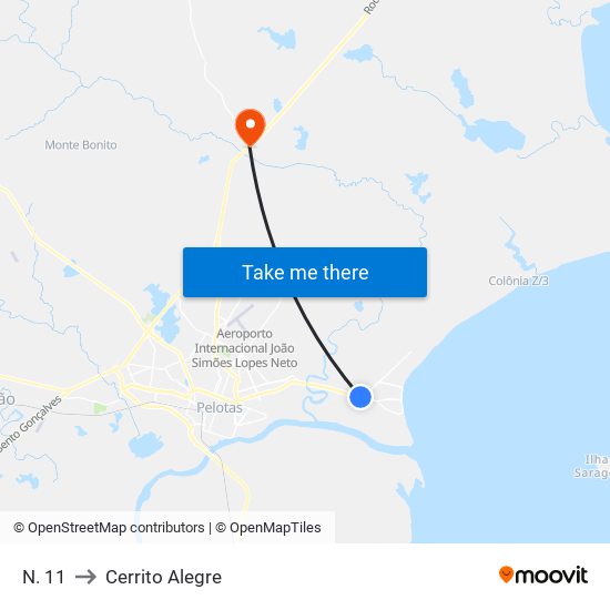 N. 11 to Cerrito Alegre map