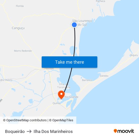 Boqueirão to Ilha Dos Marinheiros map