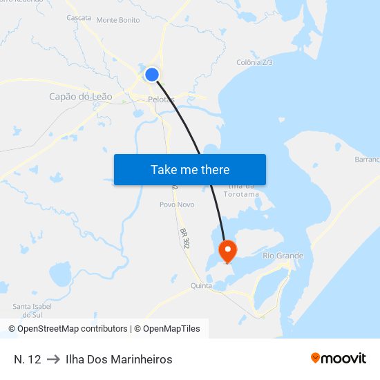 N. 12 to Ilha Dos Marinheiros map